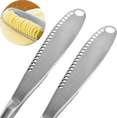 Buttermesser 6 Stück Edelstahl - mit gezackter Kante