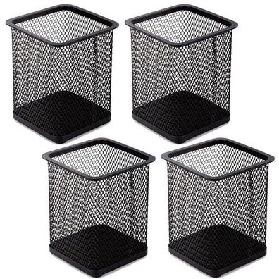 Stifthalter Metall 4 Stück - Schreibtisch Organizer Schwarz
