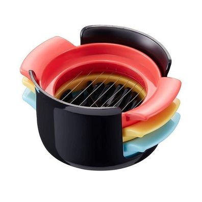 Eierschneider 3in1 Edelstahl - für Eier & Obst Schwarz