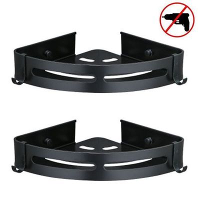 Duschablage Eckregal 2er Set - ohne Bohren mit Haken