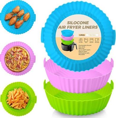Silikonform Air Fryer 3er Pack - wiederverwendbare Liner