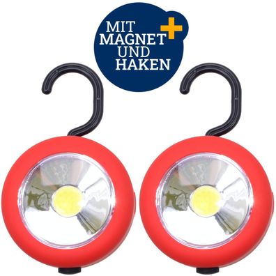 2x Set LED Leuchte Magnet Haken Taschenlampe Arbeitsleuchte Werkstatt Handlampe