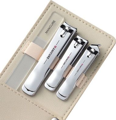 Nagelknipser Set Edelstahl Silber - mit Auffangbehälter