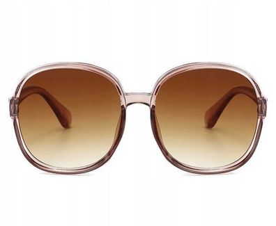 Damen-Sonnenbrille Übergröße rund - UV400 Schutz Braun