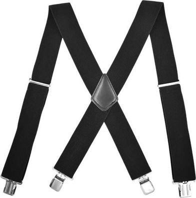 Hosenträger Herren breit elastisch - Schwarz für elegante Hosen