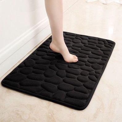 Badematte Memory Foam 50x80cm - rutschfest Schwarz