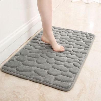 Badematte Memory Foam 40x60cm - rutschfest Grau
