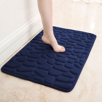 Badematte Memory Foam 50x80cm - rutschfest Dunkelblau