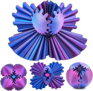 3D Gear Ball Fidget Lila - Zahnradball Anti-Stress