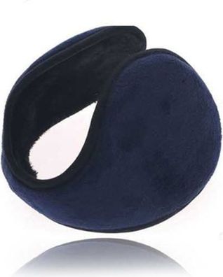 Ohrenwärmer Plüsch 10cm - Ohrenschutz Schwarz/Cyan