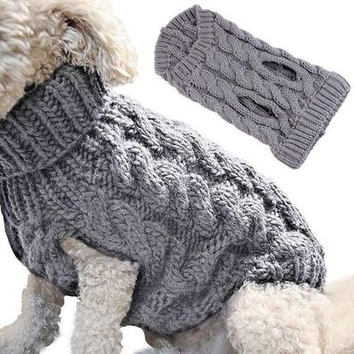 Hundepullover Zopfmuster warm Gr. M