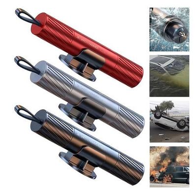 Notfallhammer Auto 3er Set - Glaszertrümmerer & Gurtschneider