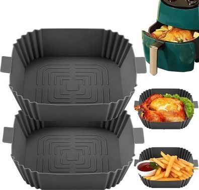 Silikonform Air Fryer rund Grau - hitzebeständig 240°C