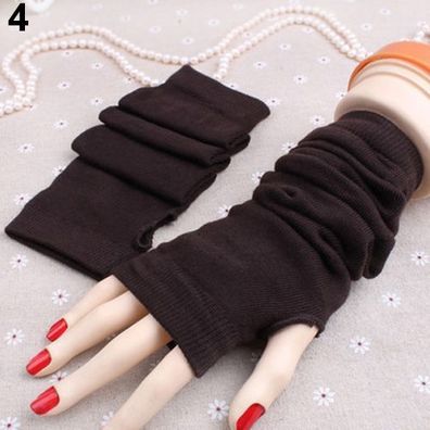 Armstulpen Damen gestrickt Kaffee - fingerlose Handschuhe