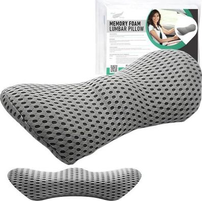 Lendenkissen Memory Foam Grau - mit Befestigungsgurt
