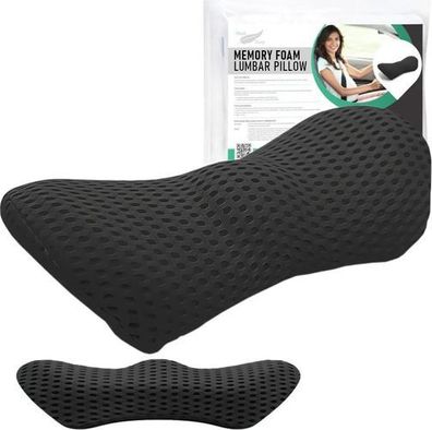 Lendenkissen Memory Foam Schwarz - orthopädisch mit Gurt