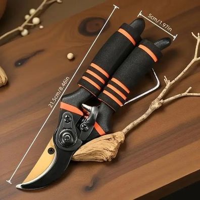 Gartenschere Titan beschichtet - Bypass-Astschere 21,6cm