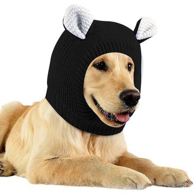 Hunde Ohrenschützer gestrickt Schwarz - Winter Snood