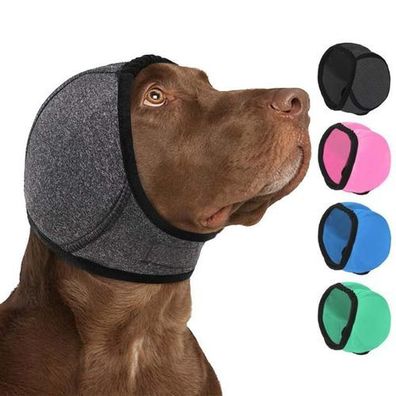 Hunde Ohrenschützer Haube Grau Gr. M - gegen Angst & Stress
