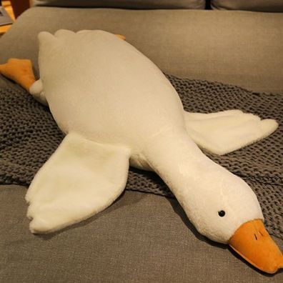 Gänsepuppe Kissen Plüschtier 90cm Weiß - Schlafkissen