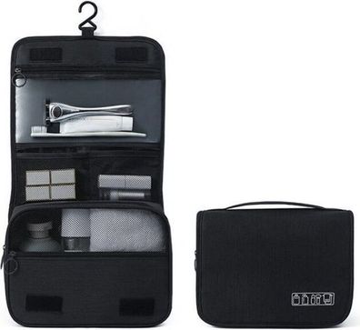 Kosmetik-Organizer faltbar Schwarz 23x19cm - rutschfest
