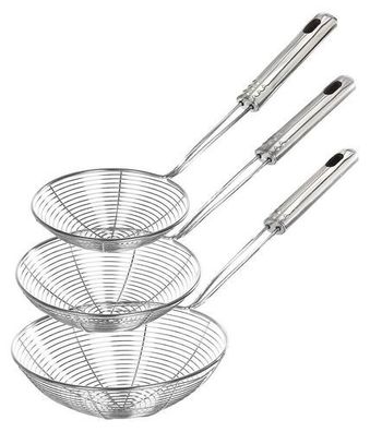 Schaumlöffel Edelstahl 3-teilig - Schöpfkelle mit langem Griff