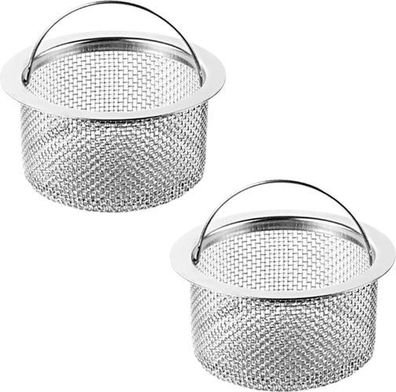 Abflusssieb Edelstahl 2er Set - Haarsieb für Dusche & Spüle