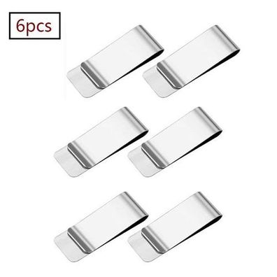 Geldklammer Edelstahl 6 Stück Silber - Money Clip