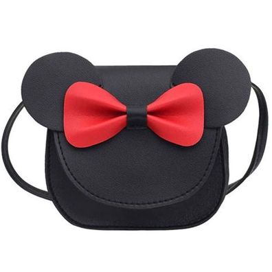 Kinder Umhängetasche Bowknot Schwarz - Handtasche für Mädchen