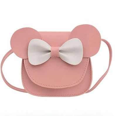 Kinder Umhängetasche Bowknot Pink/Weiß - Handtasche für Mädchen