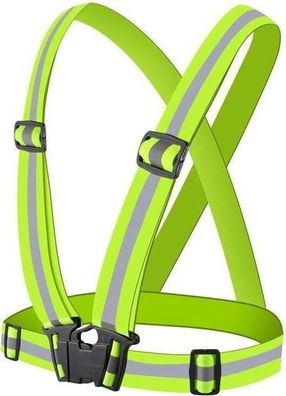 Reflektorweste Lauf & Fahrrad Gelb - verstellbar für Sichtbarkeit