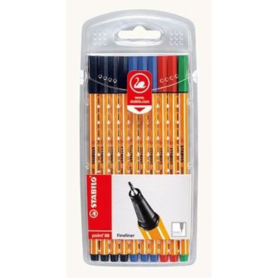 Stabilo-Point 88 Grund- farben im 10er Et 871468 (schwarz-blau-rot-grün)