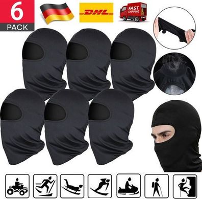Sturmhaube 6er Pack Schwarz - Balaclava winddicht