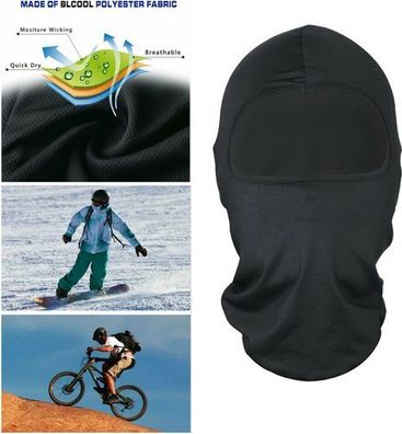 Sturmhaube Schwarz - Balaclava winddicht für Ski & Fahrrad