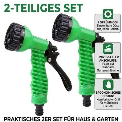 Gartenbrause Multifunktion 2er Set Grün - 7 Modi
