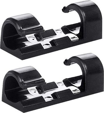 Kabelclips 20 Stück selbstklebend Schwarz - Kabelhalter Set