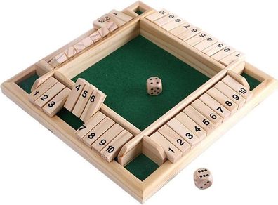 Shut the Box Würfelspiel Holz - Deluxe 4-Spieler klassisch