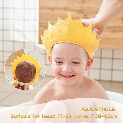 Duschhaube Baby Krone verstellbar - schützt Augen & Ohren