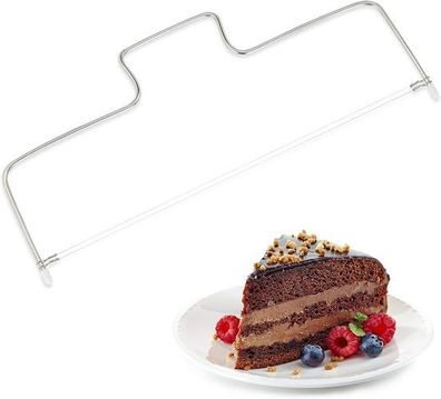 Kuchenschneider verstellbar Edelstahl - 2 Drähte für Tortenböden