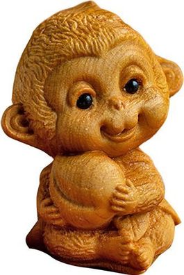 Tierkreis-Tierfigur Holz handgefertigt - Mini Tischdekoration