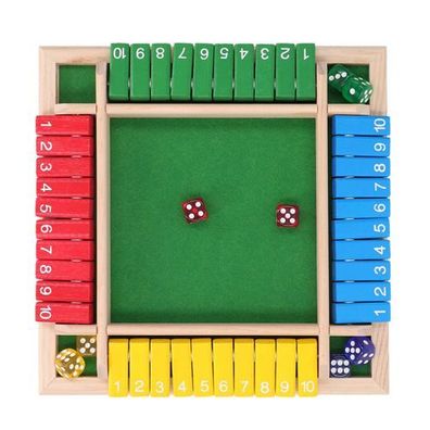 Holzwürfel-Brettspiel 4 Spieler - Mathe-Spiel für Familie