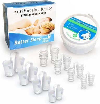 Nasendilatatoren 8er Pack - gegen Schnarchen Silikon