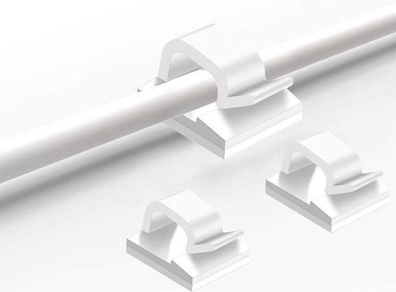 Kabelhalter selbstklebend 50er Pack Weiß - Kabelmanagement