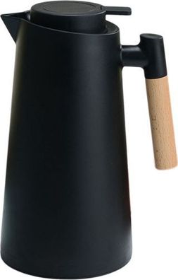 Thermo-Kaffeekaraffe 1L doppelwandig - mit Holzgriff