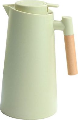 Thermo-Kaffeekaraffe 1L doppelwandig - mit Holzgriff