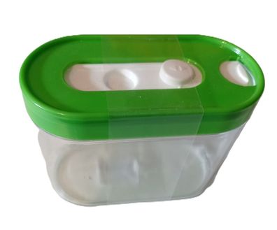 Schüttdose 0,5 Liter klarsíchtig stapelbar Deckel GRÜN 14 x 7 x 10,5cm
