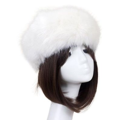 Ohrenwärmer Kunstpelz Beige - Stirnband Winter Ski Damen
