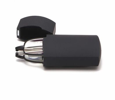 Lesebrille faltbar Schwarz + 1,0 - tragbare Sehhilfe