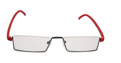 Halbrahmen Lesebrille Rot + 3,5 - mit Etui Sehhilfe