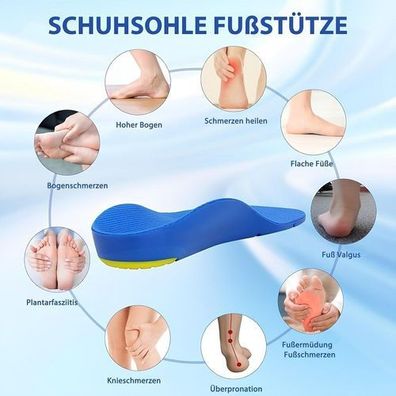 Orthopädische 3D-Einlegesohlen EU43-45 - Fußgewölbestütze